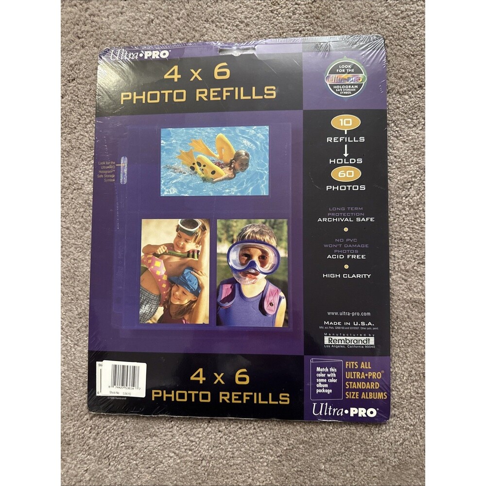 Ultra Pro 4x6 Photo Album Refill Pages Pack of 10 NEW Scrapbook Inserts